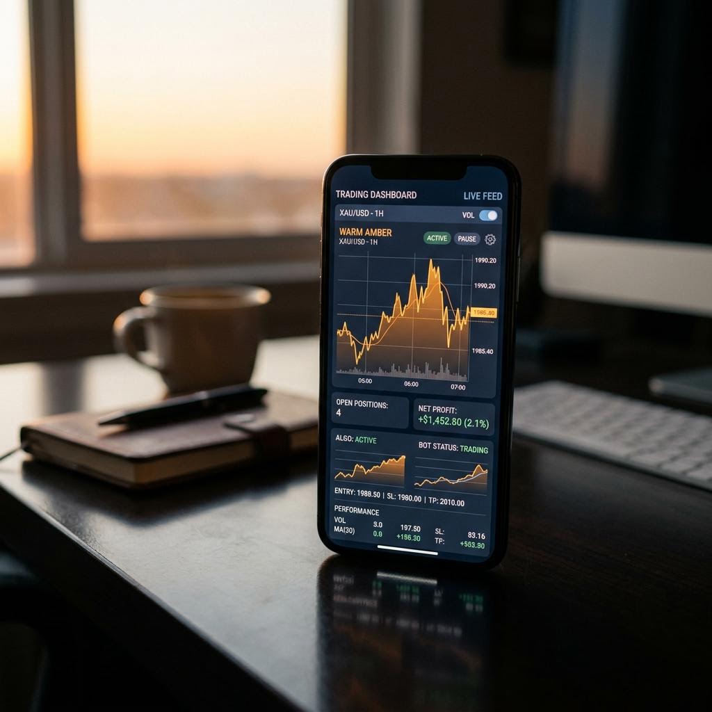 Piattaforma di trading crypto con intelligenza artificiale su smartphone
